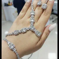 سرویس نقره مدل زیتون همراه با ساعت گندمی