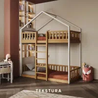 تخت۲ طبقه کلبه تمام چوب از تولید به مصرف بی واسطه|تخت و سرویس خواب|پردیس, شهرک صنعتی خرمدشت فاز ۷|دیوار