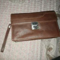 کیف تمام چرم طبیعی قهوای