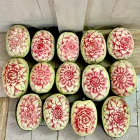 حکاکی هندوانه ، میوه آرایی ، هندوانه یلدا