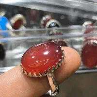 انگشتر عقیق مشکی عیار ۹۲۵|بدلیجات|مشهد, عیدگاه|دیوار