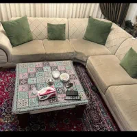 مبل  ال ۷ نفره با میز  کاملا سالم|مبلمان خانگی و میز عسلی|تهران, سعادت‌آباد|دیوار