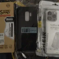 قاب iphone 14 pro max و s9 plus و گلس