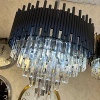 لوستر کریستالی مدرن طوسی سایز 50