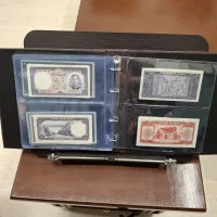 کلاسور نفیس اسکناس با ۴۴ عدد اسکناس|کلکسیون سکه، تمبر، اسکناس|تهران, پونک|دیوار