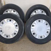 فروش 4حلقه لاستیک پژو با رینگ و قالباق