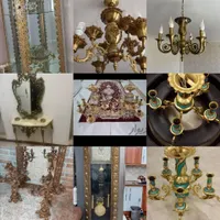 فروشنده خریدار لوستر آینه شمعدان برنزی سالم شکسته
