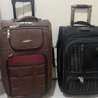 دوعد چمدان مشکی و قهوه ای