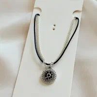 دستبند زنجیری دو ردیفه مدل چند رنگ