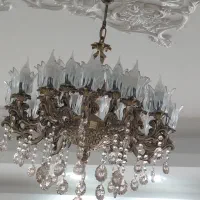 لوستر ۱۲ شاخه تمام برنجی