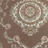 روفرشی ۹متری مخمل رنگ قهوه ای وکرم