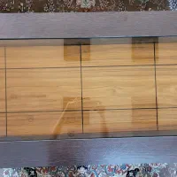 میز جلو مبلی شیشه ای با دو عسلی