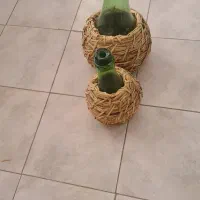 گلدان بزرگ با سبد حصیری