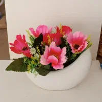 گلدان هلالی کوچک گل صورتی