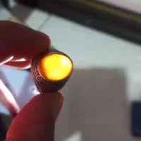 انگشتر نقره بارکاب قدیمی وزیبا ونگین یمن