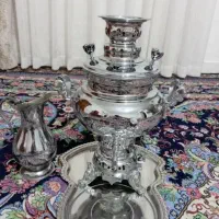 سماور گازی برنجی آبکاری استیل