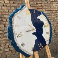 ساعت رزینی دیواری سه تیکه دفرمه لوکس و مدرن