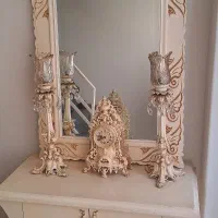 کنسول وآینه وساعت وشمعدان