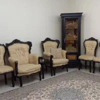 مبل چوبی ۷ نفره و میز ناهارخوری ۸ نفره