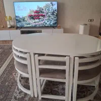 میز نهارخوری کم جا ۶ نفره سفید