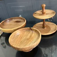 ست ظروف پذیرایی از چوب گردو