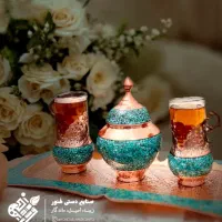 ست دو نفره چایخوری فیروزه کوبی