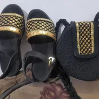 ست کیف و صندل مکرومه