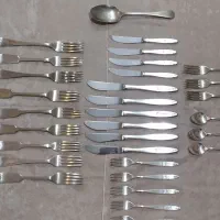 سرویس قاشق،چنگال وچاقو عتیقه با روکش نقره عیار 90|کلکسیون اشیاء عتیقه|تهران, شمشیری|دیوار