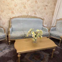 ست کامل مبلمان استیل ۷نفره ومیز غذاخوری وکنسول