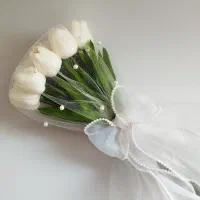 دسته گل عروس/ گل لاله لمسی