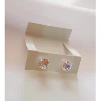 گوشواره نقره نگینی هفت رنگ|بدلیجات|شیراز, شاهچراغ|دیوار