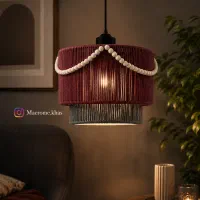 لوسترشیک مکرومه دو طبقه با مهره چوبی