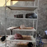 قفسه آهنی با قوطی ابعاد ۶۵×۱۱۰|کتابخانه، شلف، قفسههای دیواری|ری, جوانمرد قصاب|دیوار