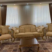 مبلمان ۹ نفره استیل ورق طلا