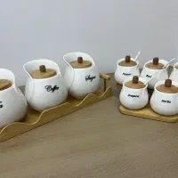 ست پاسماوری و جا روغنی و کلمن سرامیکی