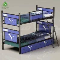 تخت دوطبقه فلزی چوبی|تخت و سرویس خواب|تبریز, |دیوار