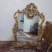 آینه میز آرایش کنسول چوبی طلایی|مبلمان خانگی و میز عسلی|تبریز, |دیوار