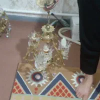 لوستر برنجی سه شاخه در حد نو استفاده نشده سالم