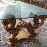 میز عسلی طلایی چوبی