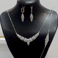 سرویس کامل نقره ۹۲۵ زنانه با آبکاری طلا سفید|جواهرات|اصفهان, چرخاب|دیوار