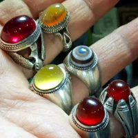 انگشتر عقیق یمنی تراشدار یاقوت رکابها ممی سعادت|جواهرات|اسلام‌شهر, شهرک مفیدی|دیوار