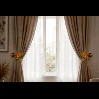 جفت دیوارکوب پرده فلزی طرح گل طلایی سالم و شیک