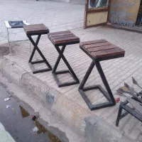 چهار پایه زیبا بدنه فلز کفی چوب روسی زد آب