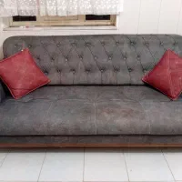 مبل ۸ نفره چوبی با عسلی چهار تیکه