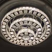 لوستر سقفی مدرن ۱۵-۳۰-۵۰ سه طرف کریستال