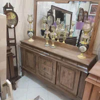 آینه کنسول معرق راش حصیری بژ طوسی میز تلوزیون عسلی|بوفه، ویترین، کنسول|مشهد, شهرک رازی (شهرک غرب)|دیوار