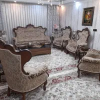 مبل استیل سلطنتی تمام چوب منبت کاری