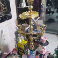 قلیان برنجی قلمکاری توپر سنگین ۲فرشته پرکار کامل|کوهنوردی و کمپینگ|اسلام‌شهر, شهرک سالور|دیوار