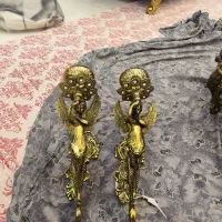 لوستر برنجی طرح فرشته 6 شاخه به همراه دیوار کوب|لوستر و چراغ آویز|اسلام‌شهر, شهرک واوان|دیوار