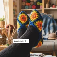 پاپوش بافتنی موتیفی